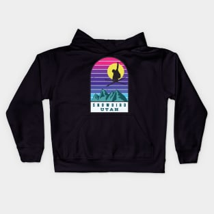 Ski Snowbird Utah Retro Sunset Kids Hoodie